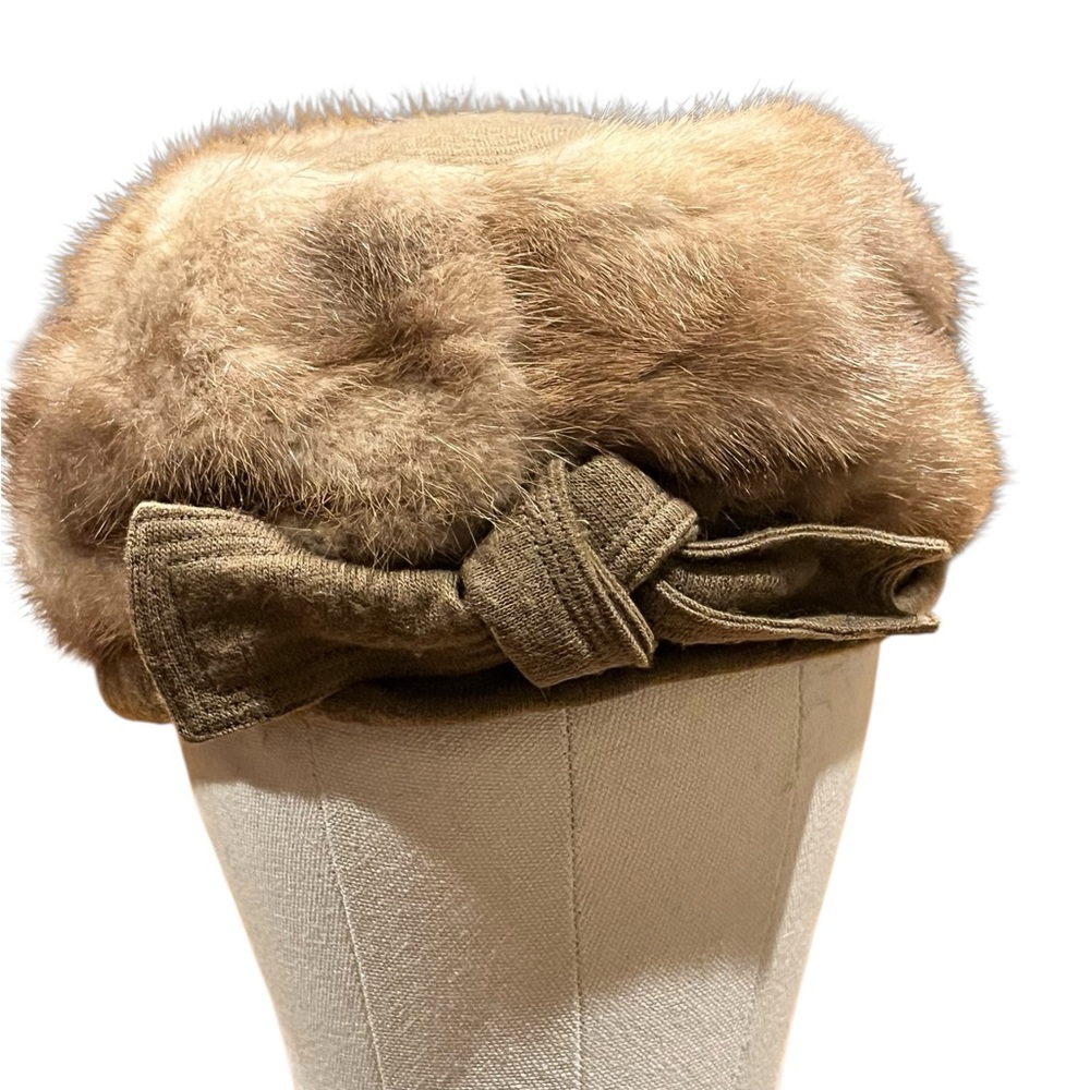 Vintage Miss Alice mink hat with bow